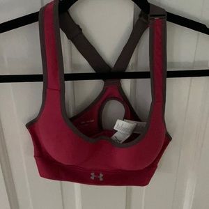 Pink under armor sports bra